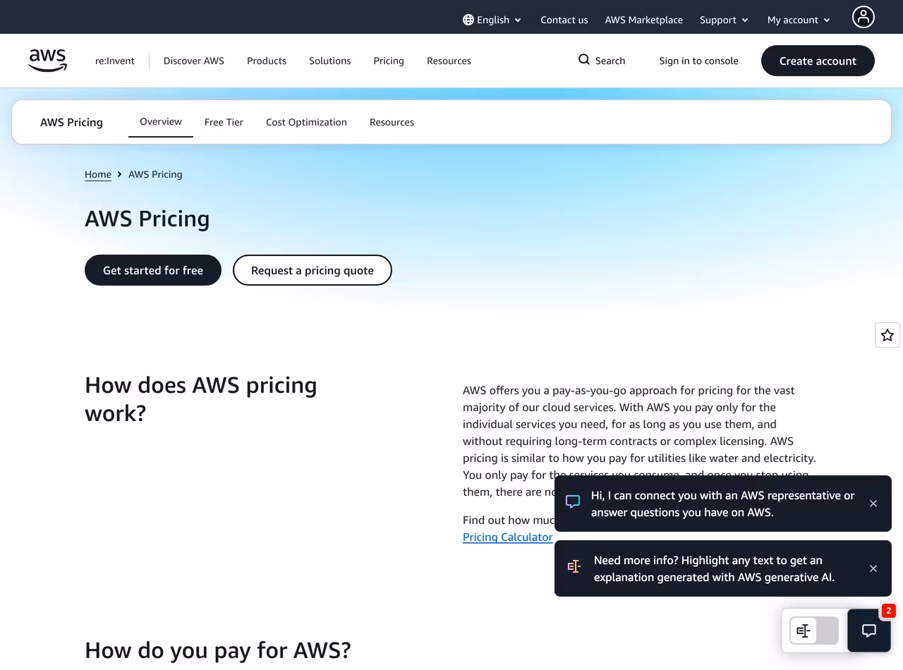 AWS pricing, June 2026