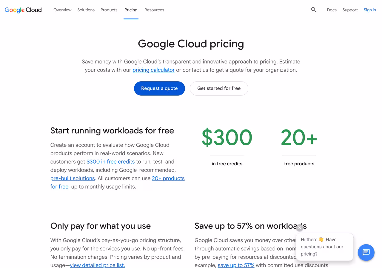 Google Cloud pricing, June 2026