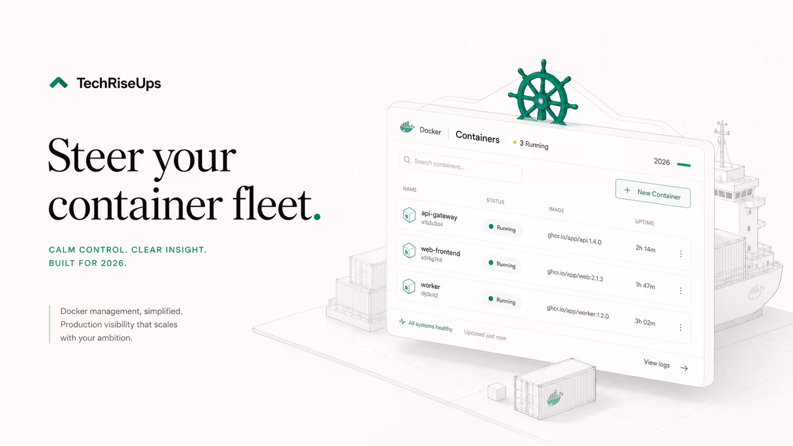 كيفية إعداد Portainer لإدارة Docker في 2026 (التثبيت والمنافذ والوصول الآمن)